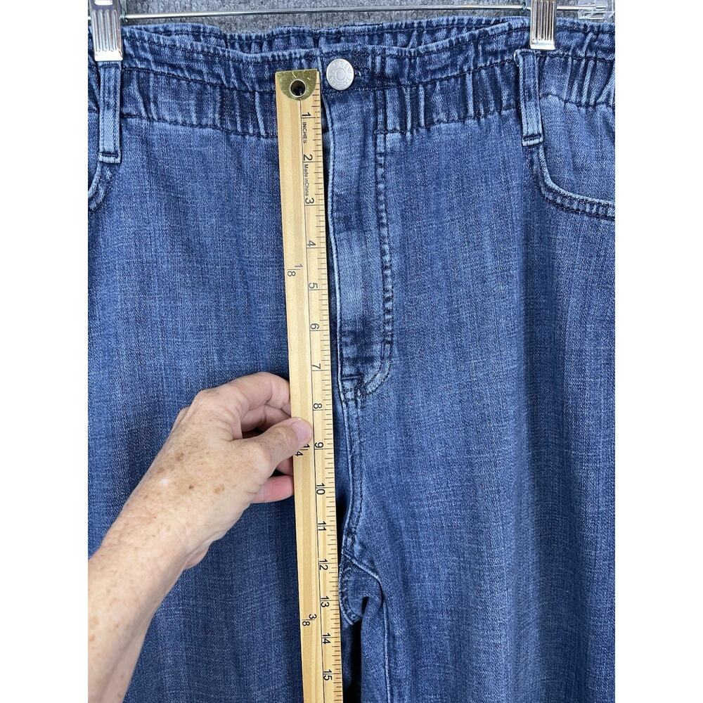 J. Crew Ankle Jeans Size 31T Strech Denim Hi-Rise Wide Leg Elastic Waist 32X27.5 - Picture 5 of 13